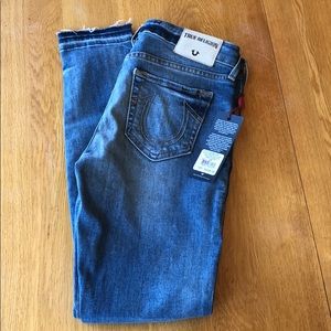 NWT True Religion Halle Mid Rise Super Skinny 27
